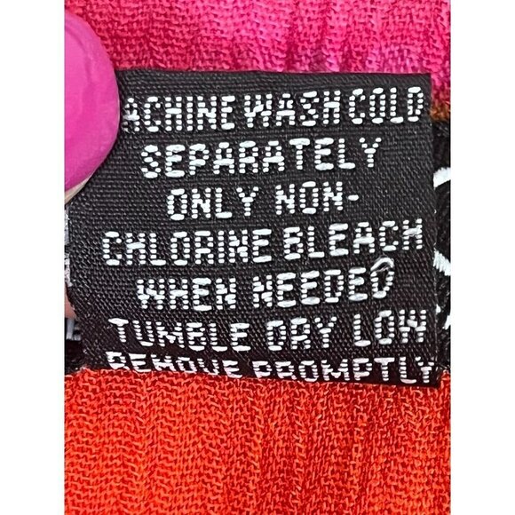 NY Co Top Women S Pink Button Down Crinkle Floral Gauze Striped Tunic Tropical - Picture 8 of 10